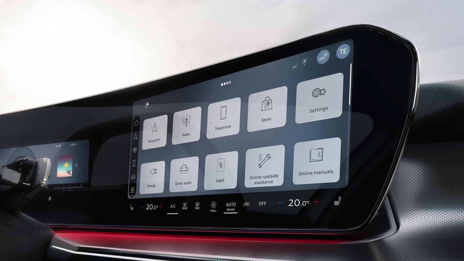 Blick auf das MMI touch-Display des Q3 Sportback e-hybrid.