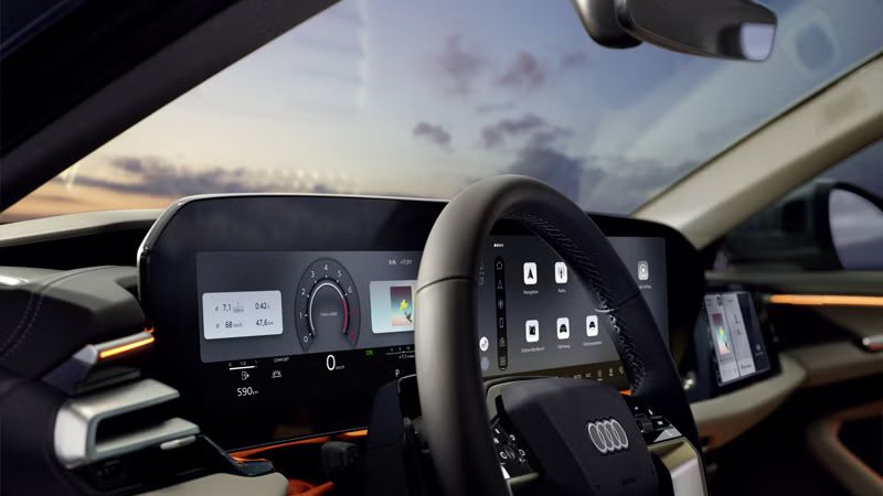 Cockpit und Lenkrad der Audi A5 Limousine